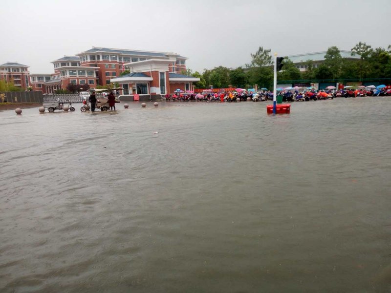 凤阳突降暴雨,新老城区大面积积水,导致交通难.